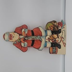 Vintage Merrimack Santa Claus Gift Bag Red Gold Edge